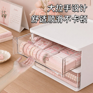 Boîte de rangement de bureau Qinfeng avec panneau perforé, tiroirs et étagères pour organiser cartes et fournitures de bureau - Product Image 4