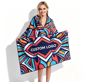 Custom Printed Microfiber Beach Wear Towel Quick Dry Sand Resistant Travel Towel for Vacation Sports and Promotional Gifts - Product Image 1
