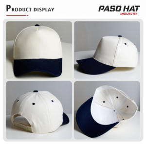Cappellino da Baseball Strutturato a 5 Pannelli Bicolore con Tessitura Diagonale in Cotone, Logo Personalizzato, Prezzo all'Ingrosso - Product Image 2