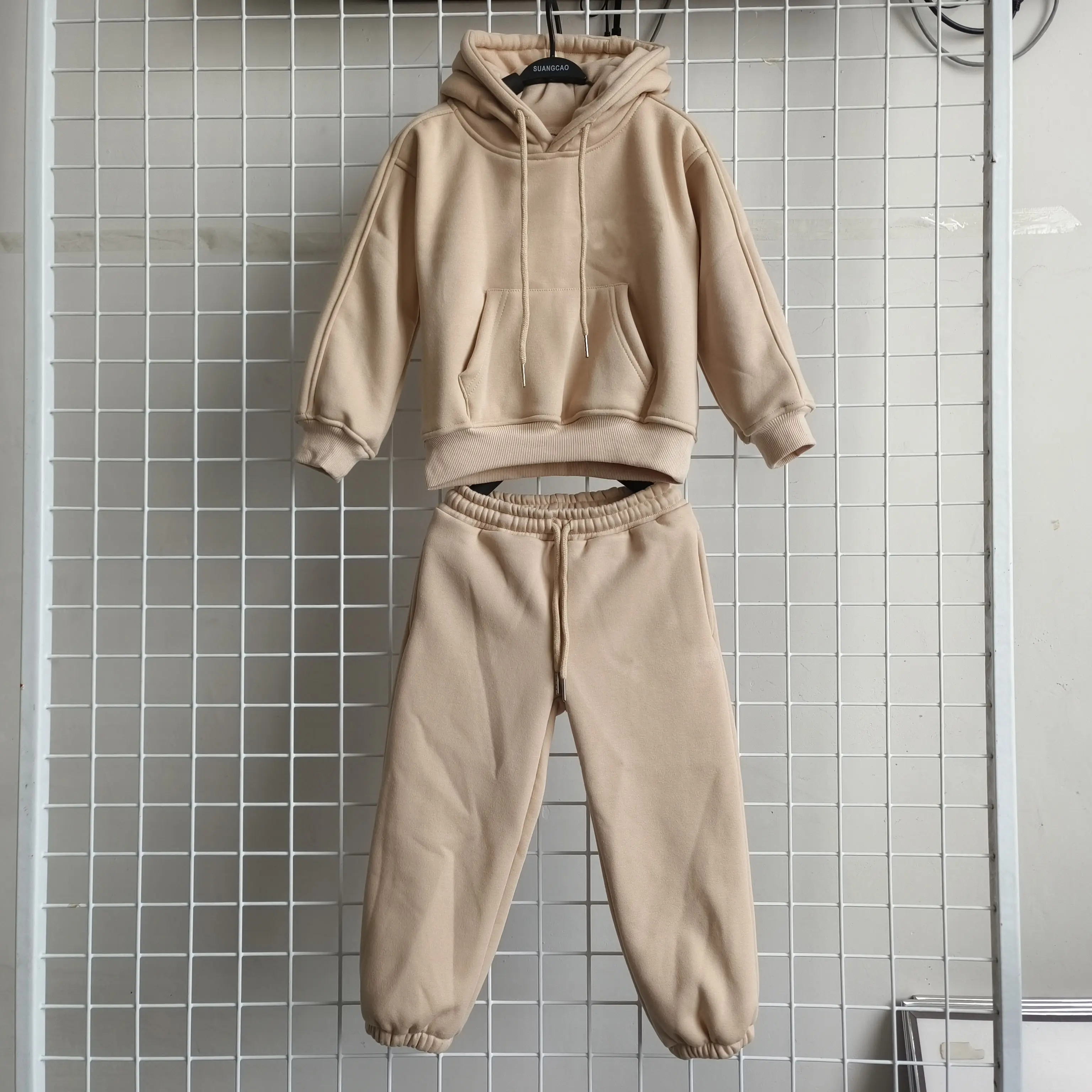 Adulte personnalisé femmes automne hiver polaire chaud sweats à capuche ensemble de vêtements de survêtement