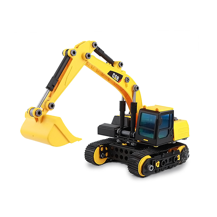 English DIY excavator 180pcs/set New puzzle assembly diy construction truck mini excavator toys for kids building car