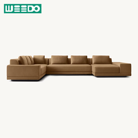 Ensemble de canapés Chesterfield modernes de luxe, cadre en bois massif, canapé-lit modulaire, rembourrage en éponge capitonné, revêtement en lin, confortable pour appartement et hôtel
