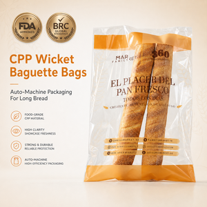 Bolsas de Embalaje para Panadería de Plástico Transparente con Logotipo Personalizado al por Mayor, Bolsas Planas para Pan de Grado Alimenticio CPP - Product Image 1