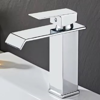 Robinet de lavabo de salle de bain personnalisé en gros mélangeur d'eau chaude et froide robinets de lavabo cascade montage à un trou