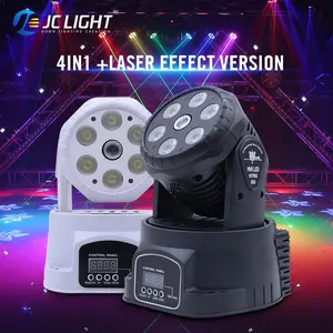 JC Party Disco Lights 7pcs Led Beam Laser Effects Wash Mini Moving Head Par Lights For Stage Dance Floor Night Club