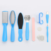 Kit de manucure et pédicure noir avec lime à pieds, lime à ongles, pour soins des ongles et des pieds, et élimination des peaux mortes