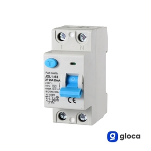 Interrupteur différentiel Gloca 2P 25A 30mA 250V 50Hz Utilisation industrielle 2 modules DIN - Product Image 3