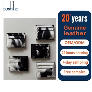 Boshiho Real Cowhide Fur Leather <b>Wallet</b> New Design Stylish Multi Uses Western Hot Sale Real Cowhide <b>Small</b> Card Holder <b>Wallets</b> - Product Image 1