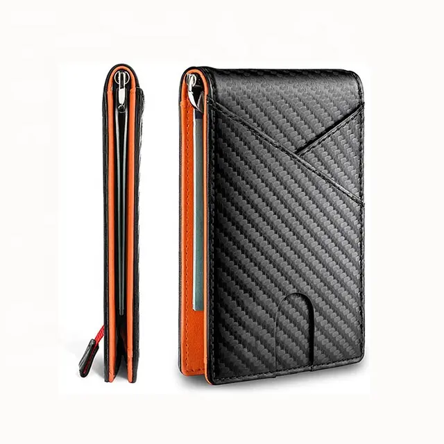 Hot Sale Custom Slim RFID Blocking Bifold PU Leather Wallets for Men