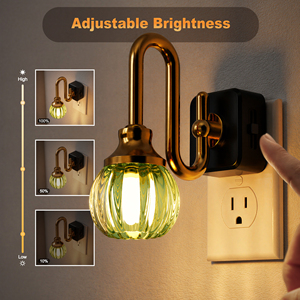 Luz Nocturna LED LOHAS con Enchufe de Pared, 0-100LM, Regulable, Diseño de Tulipán <span class=keywords><strong>Verde</strong></span>, Sensor de Anochecer al Amanecer, 1W, Lámparas Vintage para Dormitorio, Baño, Pasillo - Product Image 3