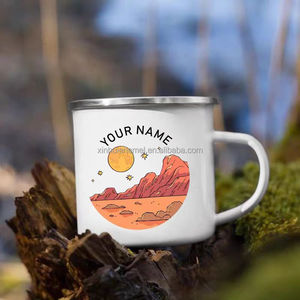<span class=keywords><strong>Tazza</strong></span> da campeggio con smalto a sublimazione con stampa maculata blu con manico da 200ml di capacità per il <span class=keywords><strong>nome</strong></span> del prodotto smaltato <span class=keywords><strong>tazza</strong></span> da campeggio - Product Image 3