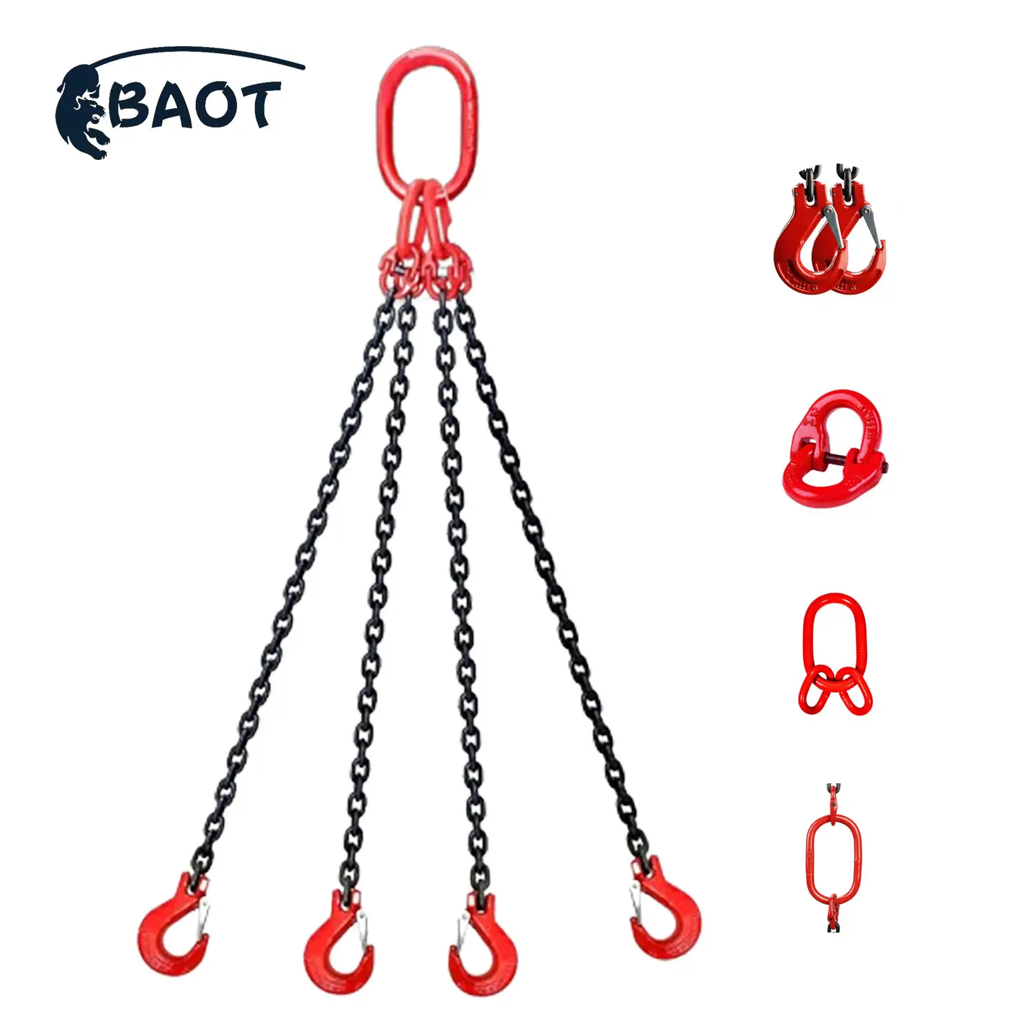 Rigging Hardware Grade 80 Four Legs Hook Alloy Steel Lifting Lifting Chain Sling
