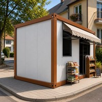 Kiosque préfabriqué en conteneur détachable, boutique modulaire portable en conteneur plat, fabriqué avec des panneaux sandwich