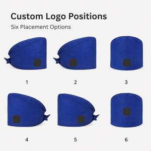 Gorro Quirúrgico LUCKIN CHAIN Azul con Logotipo Personalizado Bordable, Unisex, Transpirable, 100% Algodón, para las Cuatro Estaciones - Product Image 5