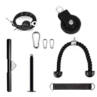 Équipement et accessoires de fitness pour la maison : Système de poulie DIY pour triceps et lat pulldown, avec câble de traction et corde d'entraînement