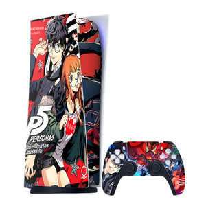 สติ๊กเกอร์ตกแต่ง Persona 5 สำหรับคอนโซล PS5 และคอนโทรลเลอร์ ชุดสติ๊กเกอร์ไวนิลลายอนิเมะสำหรับเกม - Product Image 1