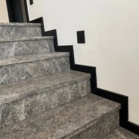 Escalier et plan de travail en marbre gris foncé naturel de luxe pour villa, usage intérieur - OEM/ODM disponible