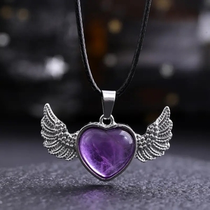Collana con Ciondolo a Forma di <span class=keywords><strong>Cuore</strong></span> in Pietra Naturale, Cristallo di Avventurina Verde e Quarzo Rosa per Donna - Product Image 3