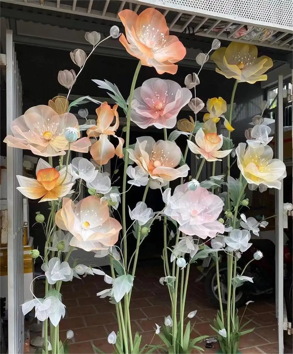 J-004 Handgemaakte Lentekleur Gigantische Zijden Papaver Anemoon Bloem Voor Bruiloftsevenement/Babyshower/Verjaardagsdecoratie