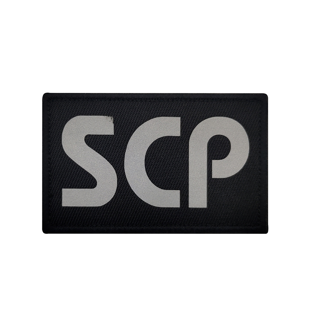 2 stuks SCP Foundation Logo zwart en wit grappige patch haak & lus