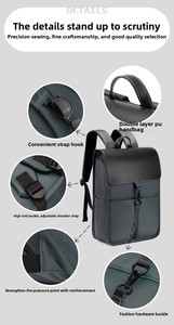 <span class=keywords><strong>Zaino</strong></span> in Denim Unisex, Borsa a <span class=keywords><strong>Tracolla</strong></span> di Alta Qualità, Semplice e Versatile, Alla Moda, Grande Capacità, per Laptop da 16 Pollici - Product Image 6