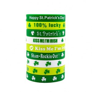 Pulsera de Goma para el Día de San Patricio, Pulsera de Silicona con Trébol de la Suerte Verde, Decoración para Fiestas Irlandesas, Regalo - Product Image 4