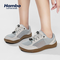 Chaussures décontractées en maille respirante légères grande taille 36-48, à bout large, à lacets rapides, semelle en caoutchouc antidérapante, pour la marche en extérieur
