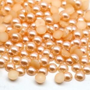 Factory Wholesale Price Orange ABS Pearl <strong>Beads</strong> Half Round Pearls Flatback <strong>Beads</strong> Loose Imitation Pearl - Product Image 1