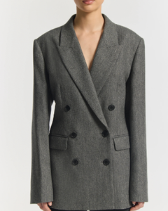 Blazer Cruzado para Mujer, Cuello de Solapa, Manga Larga, Color Sólido, Antiarrugas, Chaqueta Casual de Negocios para Otoño - Product Image 4