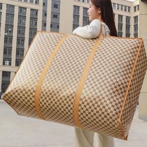 Space Saving Heavy-Duty <b>Wardrobe</b> Storage Bag with Zippers Carrying Handles Foldable Design <b>Large</b> Capacity PE+Non-Woven Fabric - Product Image 4