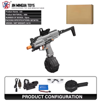 Nouveau pistolet à billes de gel électrique UZI 51 cm, portée de 100 pieds, rechargeable, automatique, jouet électronique sécurisé, unisexe, en nylon, pour tous les âges