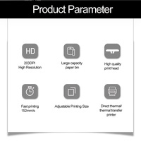 Imprimante thermique AiYin 4 pouces, imprimante à transfert thermique direct USB, prend en charge l'impression d'étiquettes pour vêtements
