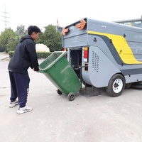 Balayeuse de voirie électrique à quatre roues avec aspiration haute pression, balayeuse de sol, balai motorisé, alimentée par batterie, bac à poussière de 240 L