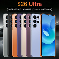 Smartphone S26 Ultra Kenya 7,3 pouces 90Hz Android 15 16 Go 1 To 108 MP 8800 mAh Deca Core Écran LED 5G Double SIM Carte TF Face ID