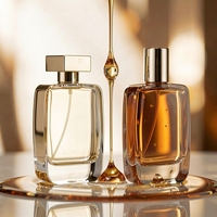 Flacon de parfum en verre de luxe personnalisé, transparent mat givré, 50 ml, avec gravure, vaporisateur à fine brume, emballage en boîte