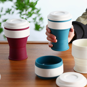 500ml Silicone Folding Cup No Dropshipping BPA-Free Portable Travel Mug with Leak-Proof Lid for Hot & Cold Drinks - Product Image 2