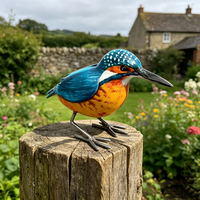 Sculpture d'oiseau décorative en métal peinte à la main, sculpture d'hibou-glaçon pour la décoration de la cour, du jardin et du patio de la ferme
