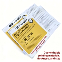 Tarjeta de Garantía de Lujo Personalizada Impresa en Papel Cartón de 250g, Tarjeta de Registro Simple a Todo Color a Bajo Precio