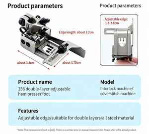 Pie <span class=keywords><strong>prensatelas</strong></span> ajustable de doble capa 356 para máquina de pespunte interlock - Product Image 5