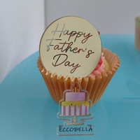 Mini Acryl Cupcake Topper für Baby Party für Vatertag Kuchen Dekoration Nummer-förmige Überwachungs scheibe