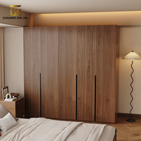 Armoire moderne minimaliste en noyer, armoire écologique et durable pour appartement, hôtel, projet, meubles de chambre personnalisés
