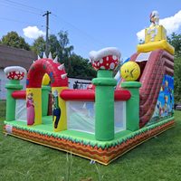 Château gonflable Mario avec toboggan, mini-terrain de jeux, structure gonflable combinée pour enfants