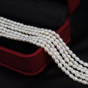 Perlas de Agua Dulce Xiaomi al por Mayor de 2.5-3mm, Forma de Botón, Blancas, Cuentas Sueltas para Hacer Collares y Pulseras, Material Hecho a Mano - Product Image 2