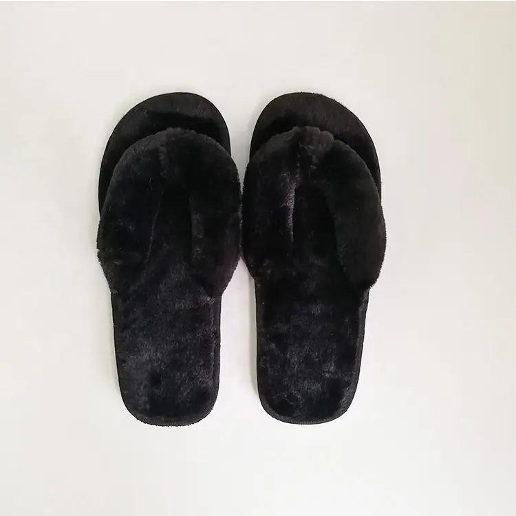 Faux Furรองเท้าผู้หญิงลื่นบนแฟลตผู้ใหญ่Fur Flip Flops Plusขนาด 36-45 2020 ฤดูหนาวแฟชั่นผู้ชายรองเท้าแตะ