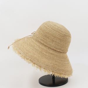 Chapeau de paille en raphia tressé à la main <span class=keywords><strong>pour</strong></span> l'été, chapeau de paille en raphia <span class=keywords><strong>pour</strong></span> femmes, voyage, plage, protection UV, visière, chapeau de pêcheur - Product Image 6