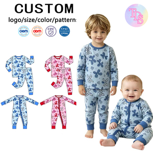 Précommande : Pyjamas imprimés nœuds de dessins animés pour tout-petits, combinaisons de nuit zippées pour tout-petits, tenues assorties pour sœurs, nouveaux designs de vêtements - Product Image 1