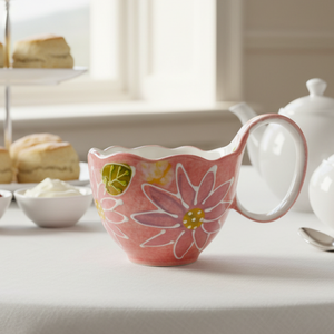 Sunflower Pattern 550ml Underglaze European Style <b>Ceramic</b> <b>Mug</b> & Yogurt Bowl with Spoon Dishwasher & Microwave Safe for Presents - Product Image 3
