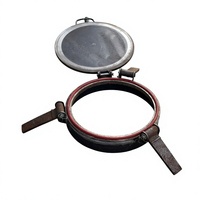 Tutup Manhole 3 Lubang Eksternal dengan Cincin Pengunci Aman, Pintu Akses Industri untuk Tangki dan Pipa