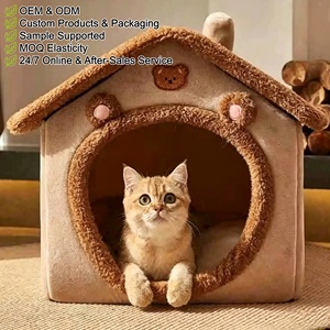 Casa Plegable Moderna de Lujo para Mascotas con Diseño Desmontable, Cama Lavable de Poliéster para Mascotas Pequeñas, Uso Interior/Exterior - Product Image 1