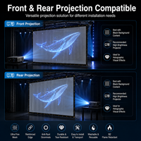 Écran de projection en maille holographique avec bordure renforcée et œillets pour une installation de projection professionnelle